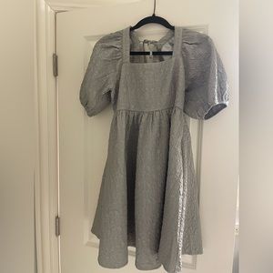 Sage Textured Pleated Dress